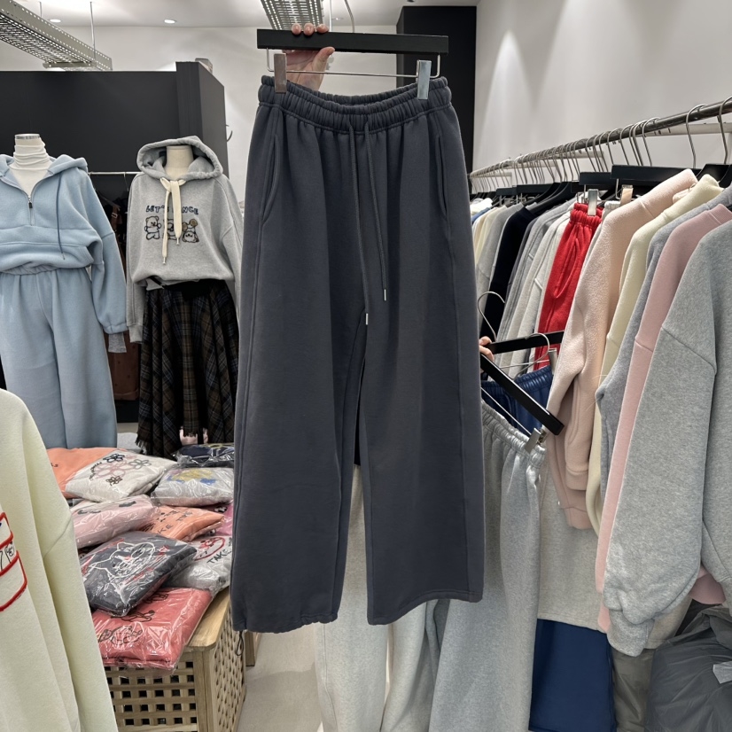 A.CES韩国直邮㊣女装新款热卖休闲时尚推荐休闲裤内里绒抓绒 - 图1