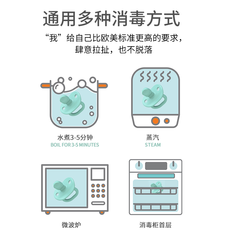 boon婴儿安抚奶嘴硅胶安睡型仿真母乳0-3-6-12个月新生儿宝宝超软