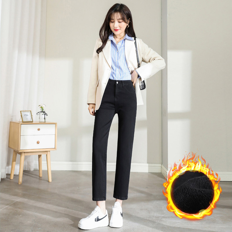 高腰直筒春秋2022新款宽松牛仔裤 记忆花园牛仔裤
