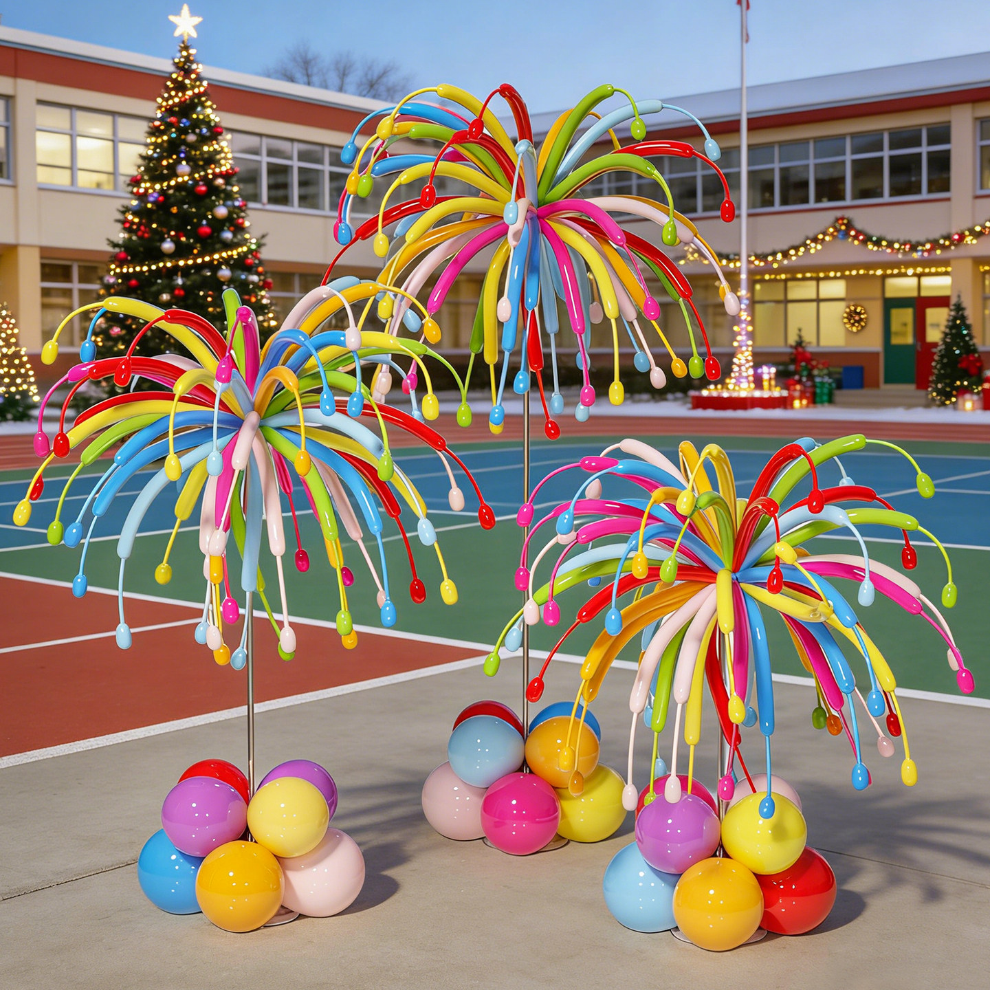 新年开学彩色长条气球氛围装饰摆件立柱商场店铺学校烟花造型布置,淘宝优惠券,粉丝福利购,淘宝优惠卷