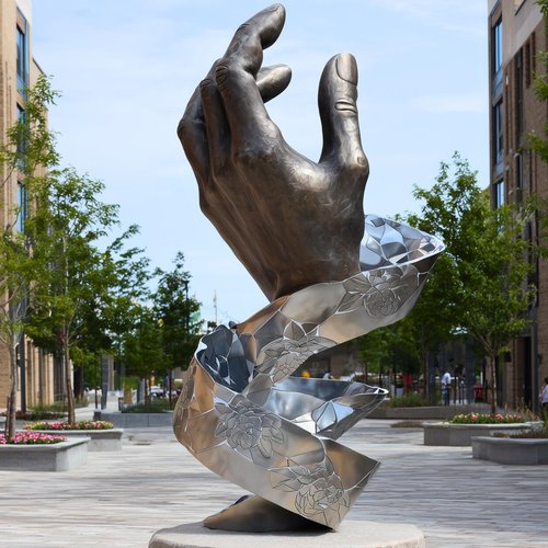 玻璃钢雕塑定制不锈钢户外雕塑定制创意艺术感雕塑不锈钢工艺摆件 - 图0