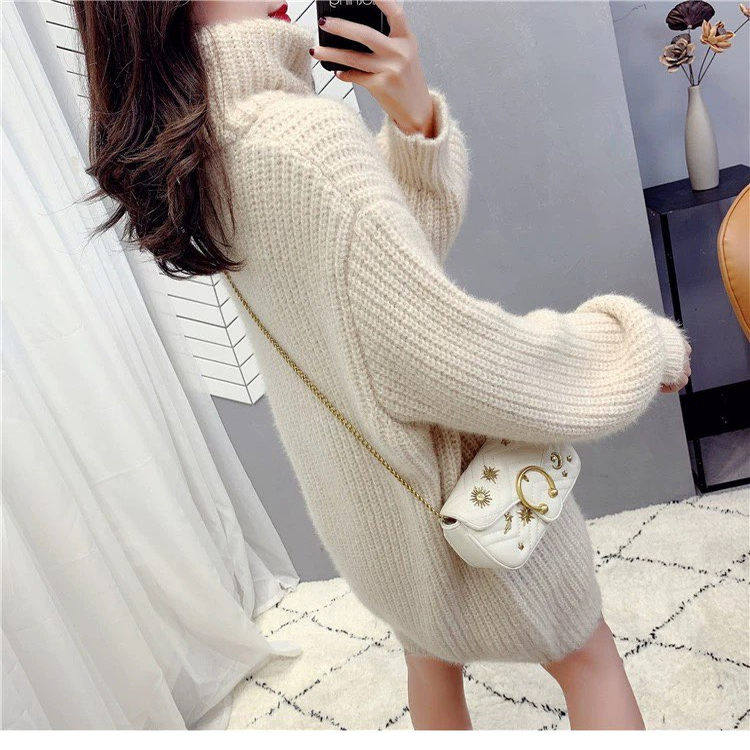 25秋冬新款100%山羊绒衫女中长款高领套头毛衣加厚宽松针织打底衫,淘宝优惠券,粉丝福利购,淘宝优惠卷