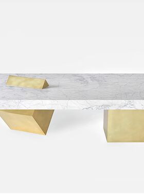 轻奢风不锈钢立方体设计师大理石