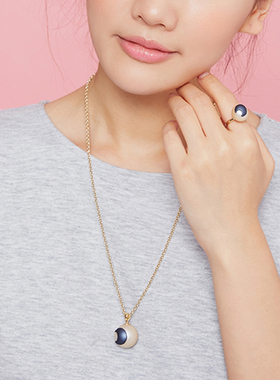 黑色月亮时尚风锁骨链