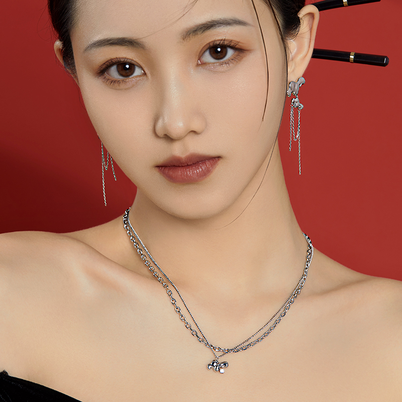 GlamEver颈链新品祥云元素吊坠轻奢设计感缠绕叠戴锁骨链送女友