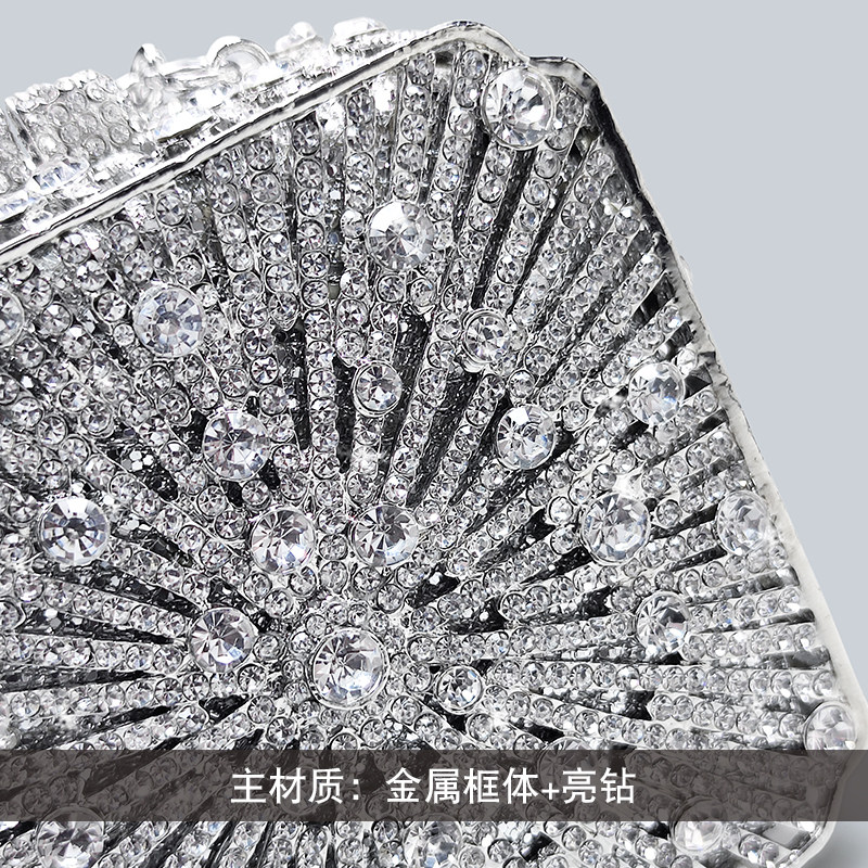 轻奢闪钻装饰包高级感礼服搭配晚宴包银色迷你包包新款手拎小方包,淘宝优惠券,粉丝福利购,淘宝优惠卷