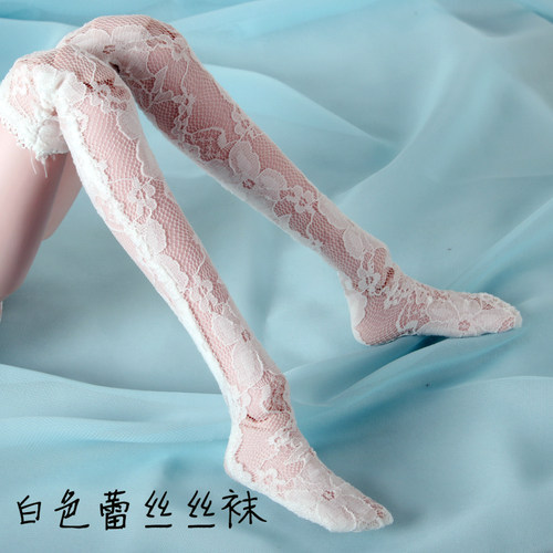 60cm夜萝莉娃娃蕾丝袜长筒袜子4分娃堆堆袜针织袜3分BJD花边短袜 - 图1