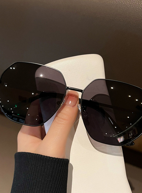 大码大脸显瘦透明蓝色偏光太阳镜