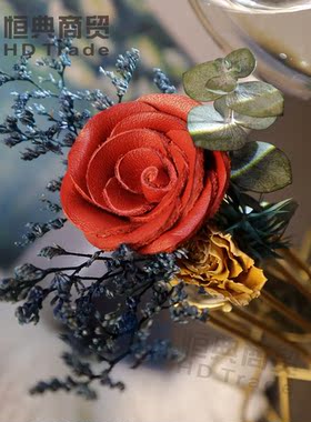 居家真皮玫瑰花红色摆放花藤