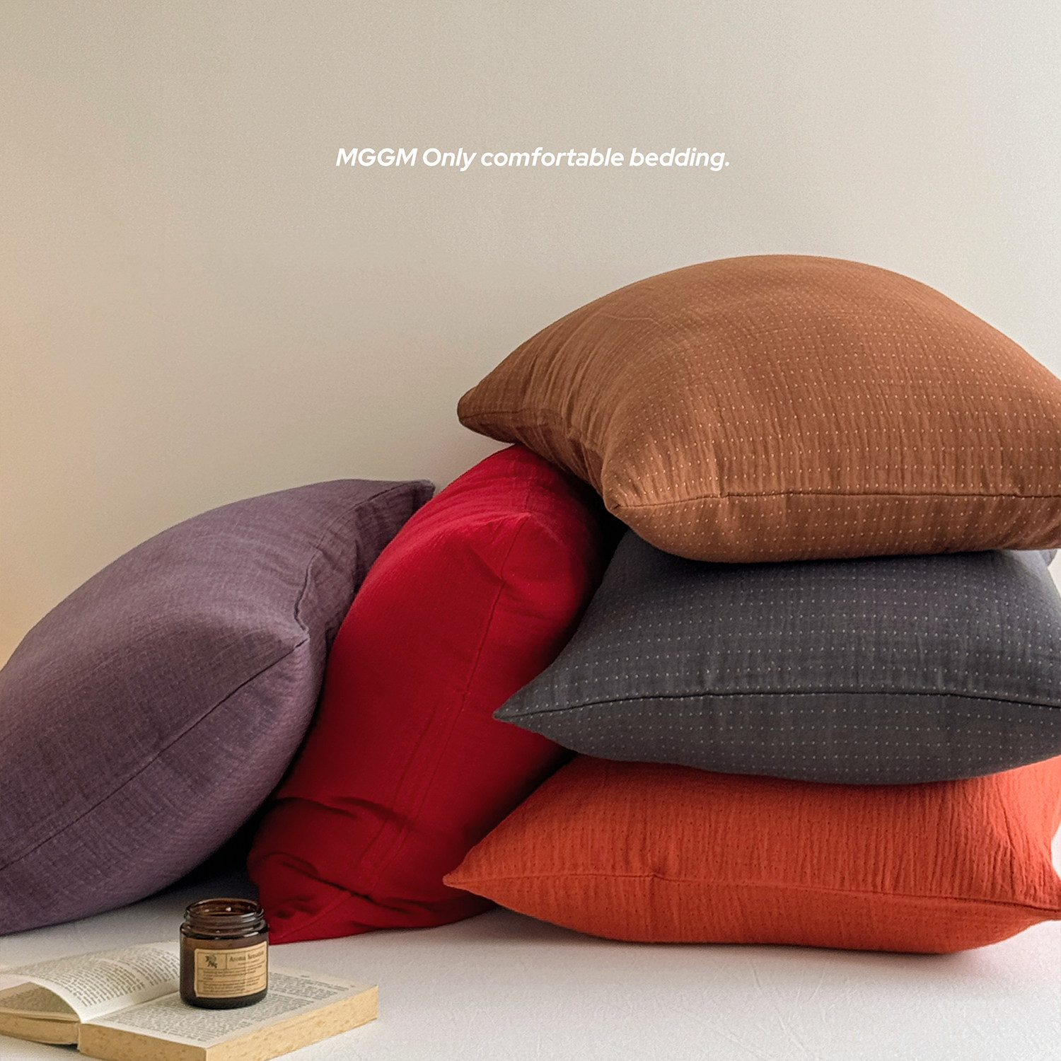 梦谷美家ins风简约纯色纯棉枕套A类色织提花全棉纱布枕头套48x74c,淘宝优惠券,粉丝福利购,淘宝优惠卷