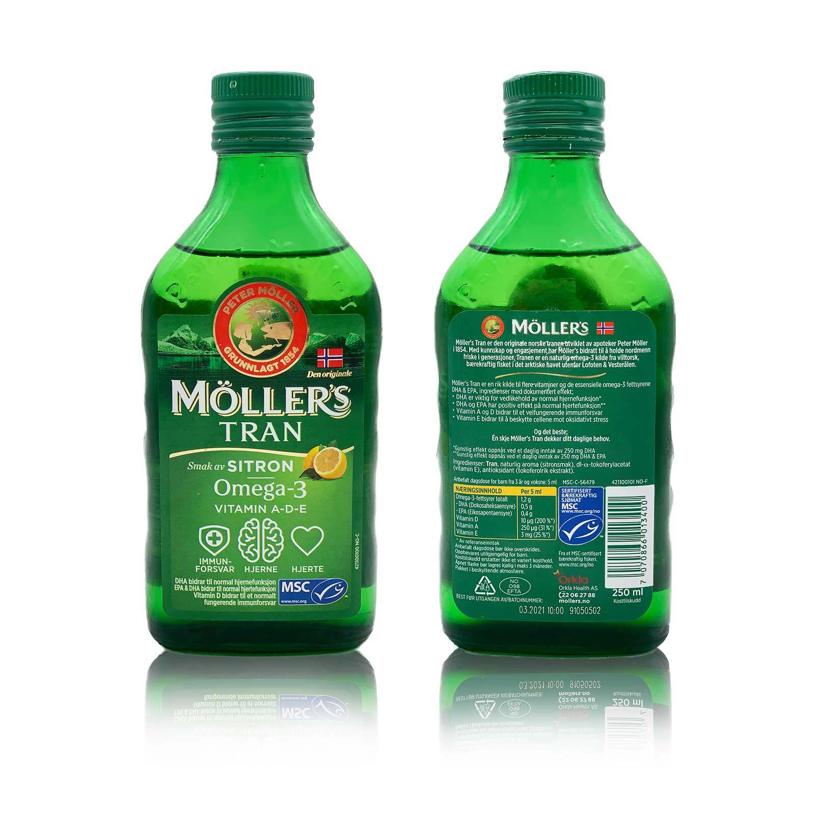 挪威mollers沐乐思3岁以上鱼肝油 ORKLA海外鱼肝油