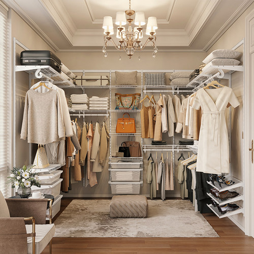 铂耐步入式衣帽间架子砌墙衣柜开放式金属衣帽间柜子衣橱全屋定制 - 图3