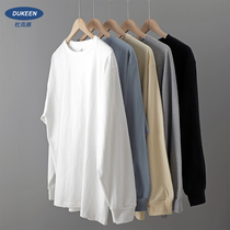 280g weight long sleeve t-shirt male pure cotton thick solid loose pure color white spring autummy sweatshirt Japanese tie undershirt