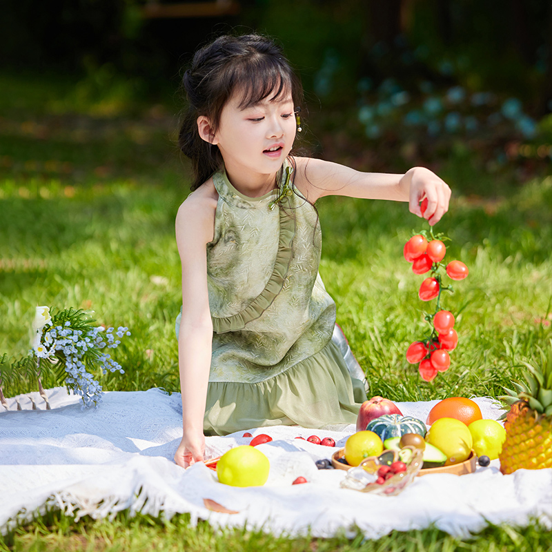 【西子问】女童旗袍夏季2024新款改良薄款中国风连衣裙夏款青窈 - 图0