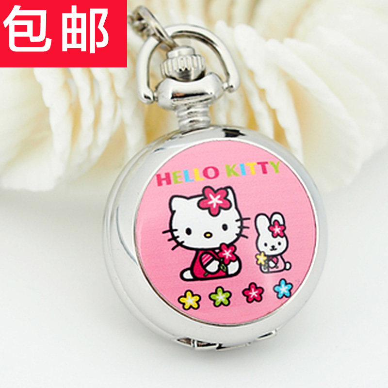 韩版儿童学生小怀表翻盖挂脖子项链 豆豆龙饰品项链