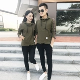 Демисезонный трендовый комплект для влюбленных для отдыха, толстовка с капюшоном подходит для мужчин и женщин, штаны, коллекция 2021, в корейском стиле