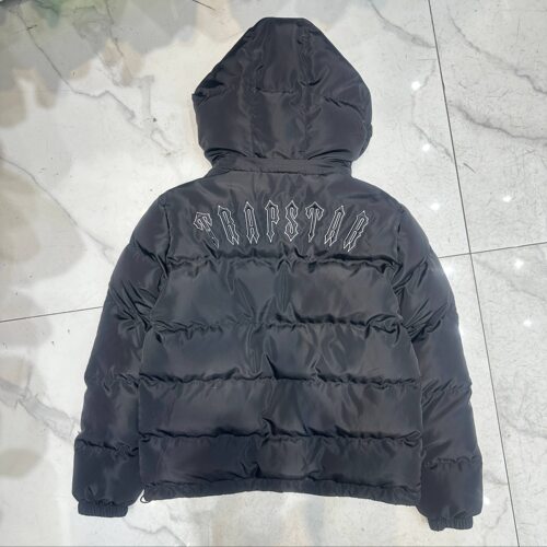 trapstar美式高街潮牌冬季保暖刺绣可拆卸帽子宽松连帽棉服外套男 - 图2