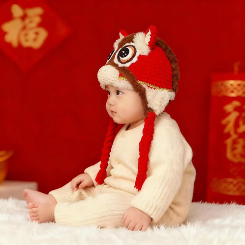 原创福马护耳帽材料包手工婴儿马宝宝鞋钩针编织毛线保暖亲子diy - 图1