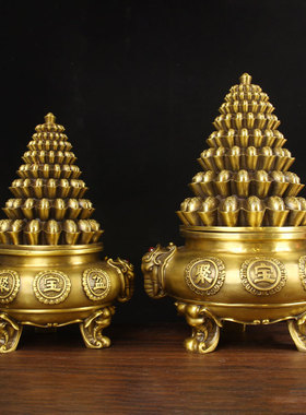 升级版铜元宝款铜聚宝盆摆件 三足铜元宝聚宝盆摆件 元宝上聚宝盆