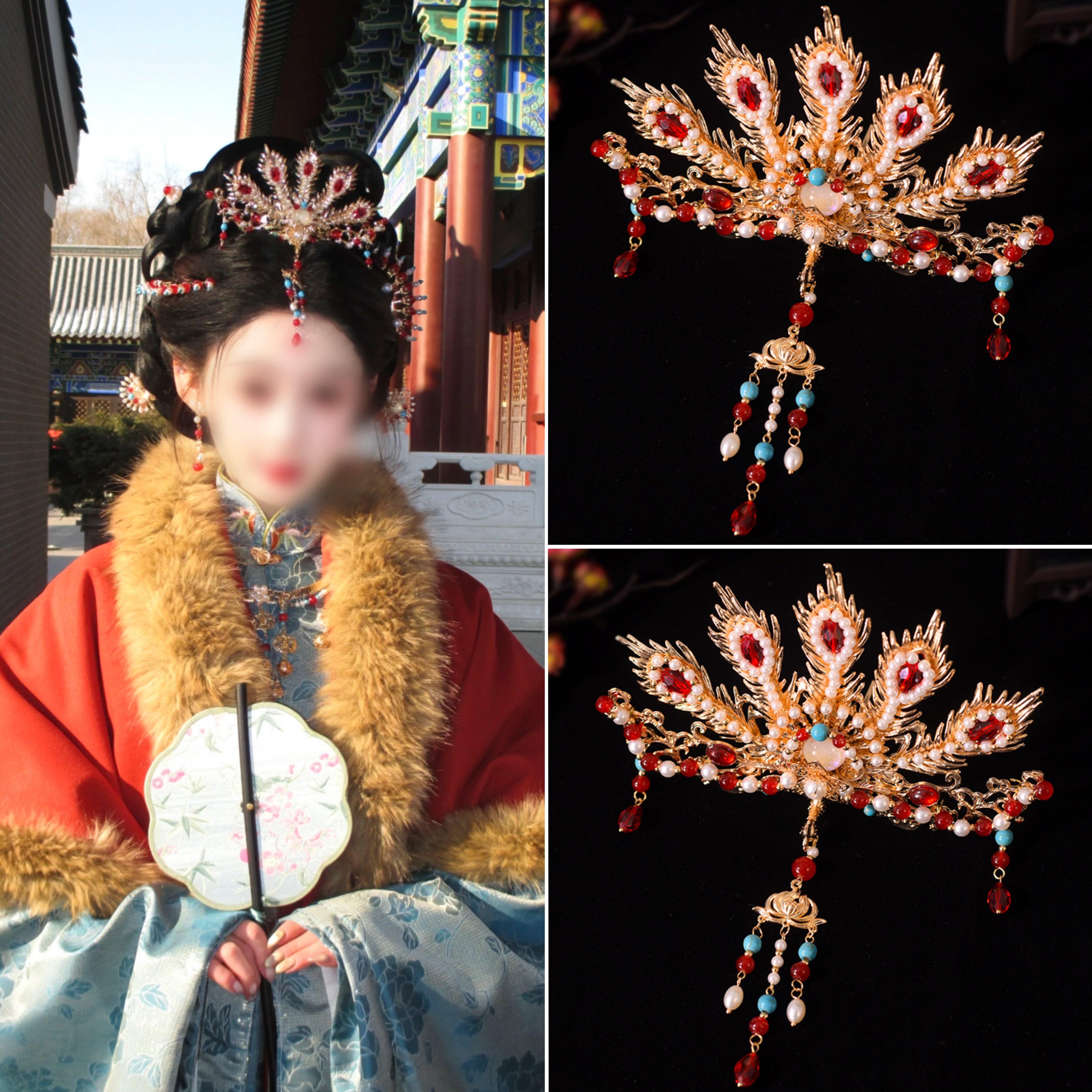 新款爆款唐风公主明制发冠古风配饰原创中式汉服发饰百搭大气配饰,淘宝优惠券,粉丝福利购,淘宝优惠卷