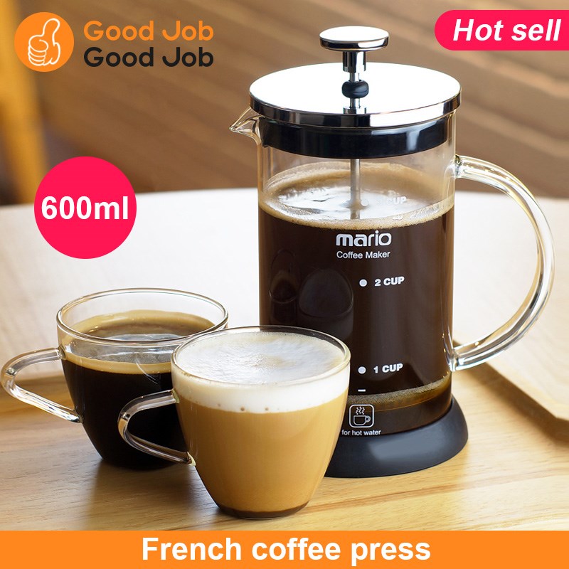 Sliver French Press Coffee Maker Cafetiere Cup Frame heat-re - 图3