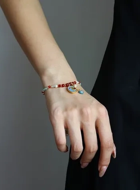 时尚轻奢项链滴油锁骨链女小众配饰高级感精致双面天然石小马珍珠