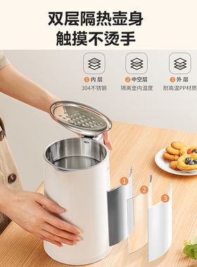 316L内胆材质不锈钢水壶自动断电