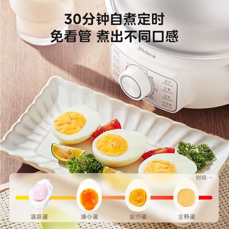 美的蒸蛋器煮蛋器自动断电家用新款神器早餐机定时电蒸锅烹饪机,淘宝优惠券,粉丝福利购,淘宝优惠卷