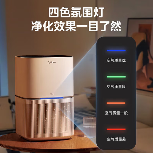美的小型空气净化器Z1家用卧室客厅桌面除甲醛除烟味宠物净化机 - 图1