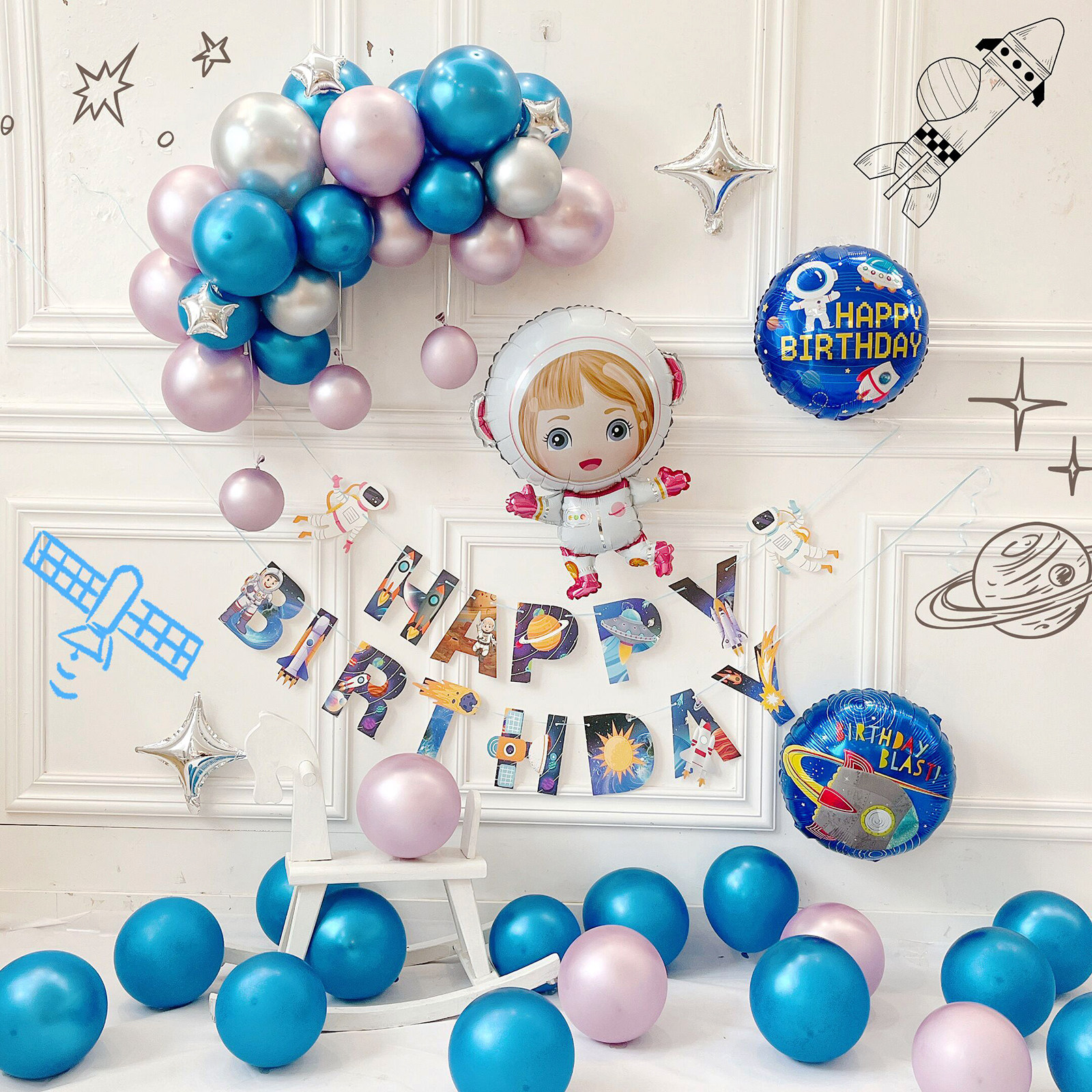 太空人铝膜气球充氦气飘空宇航员火箭卡通生日铝箔儿童布置装饰品,淘宝优惠券,粉丝福利购,淘宝优惠卷