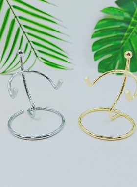 新款合金银色水晶球底座支架摆件创意家居水晶石工艺品置物架