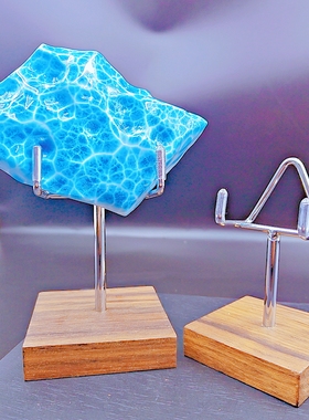 胡桃木矿石晶簇支架底座摆件异形铁艺底座工艺品奇石托架