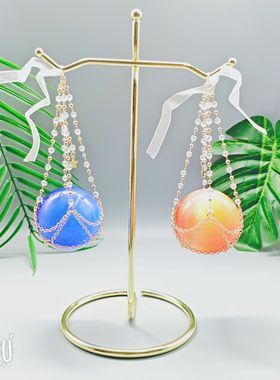 新款秋千水晶球底座桌面摆件客厅玄关装饰品创意底托女生家居装饰