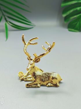 北欧锌合金梅花鹿水晶球底座摆件