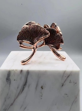 合金银杏叶子水晶球座