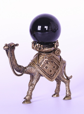 骆驼置物架水晶球合金