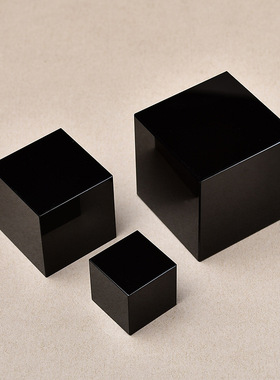 黑曜石方块摆件立方体家居装饰水晶工艺品正方形魔方摆件跨境