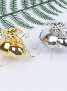 新款金属甲克虫圆球水晶球金色基座原石矿石矿标展示底座底托摆件