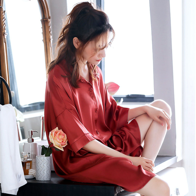 睡裙夏季冰丝性感仿真丝绸睡衣裙子 邦朵睡裙