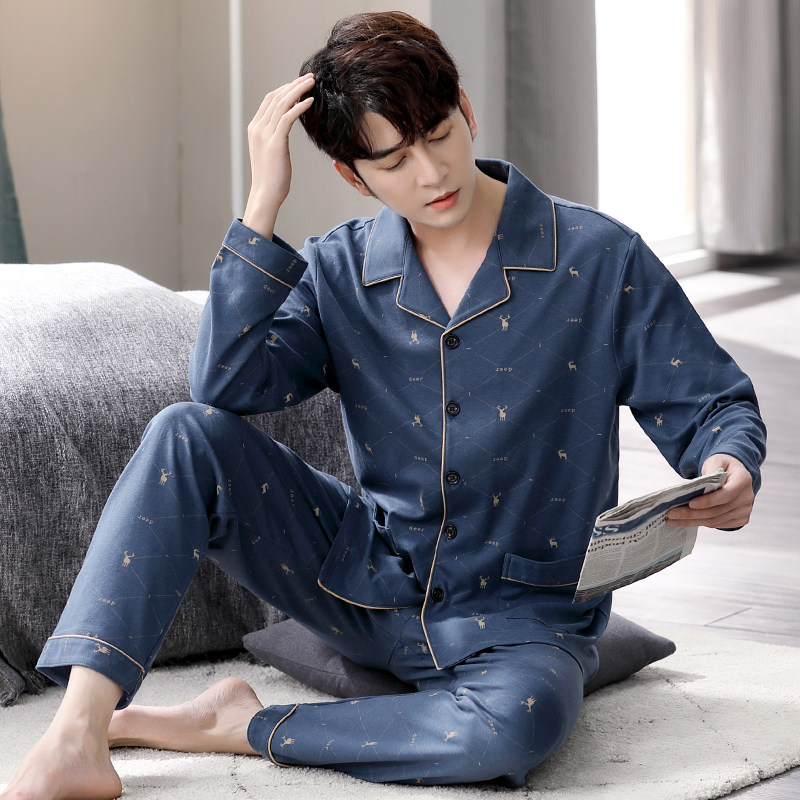 男士春秋纯棉长袖2021年新款睡衣 邦朵睡衣/家居服套装