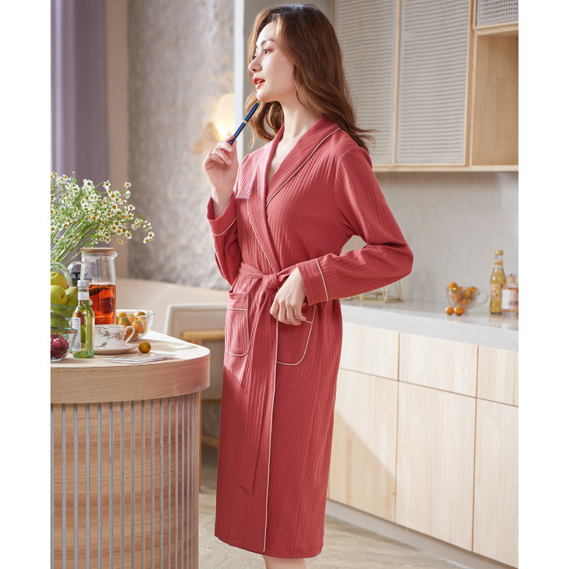 睡袍春秋款纯棉长袖2021年新款晨袍 邦朵睡袍/浴袍