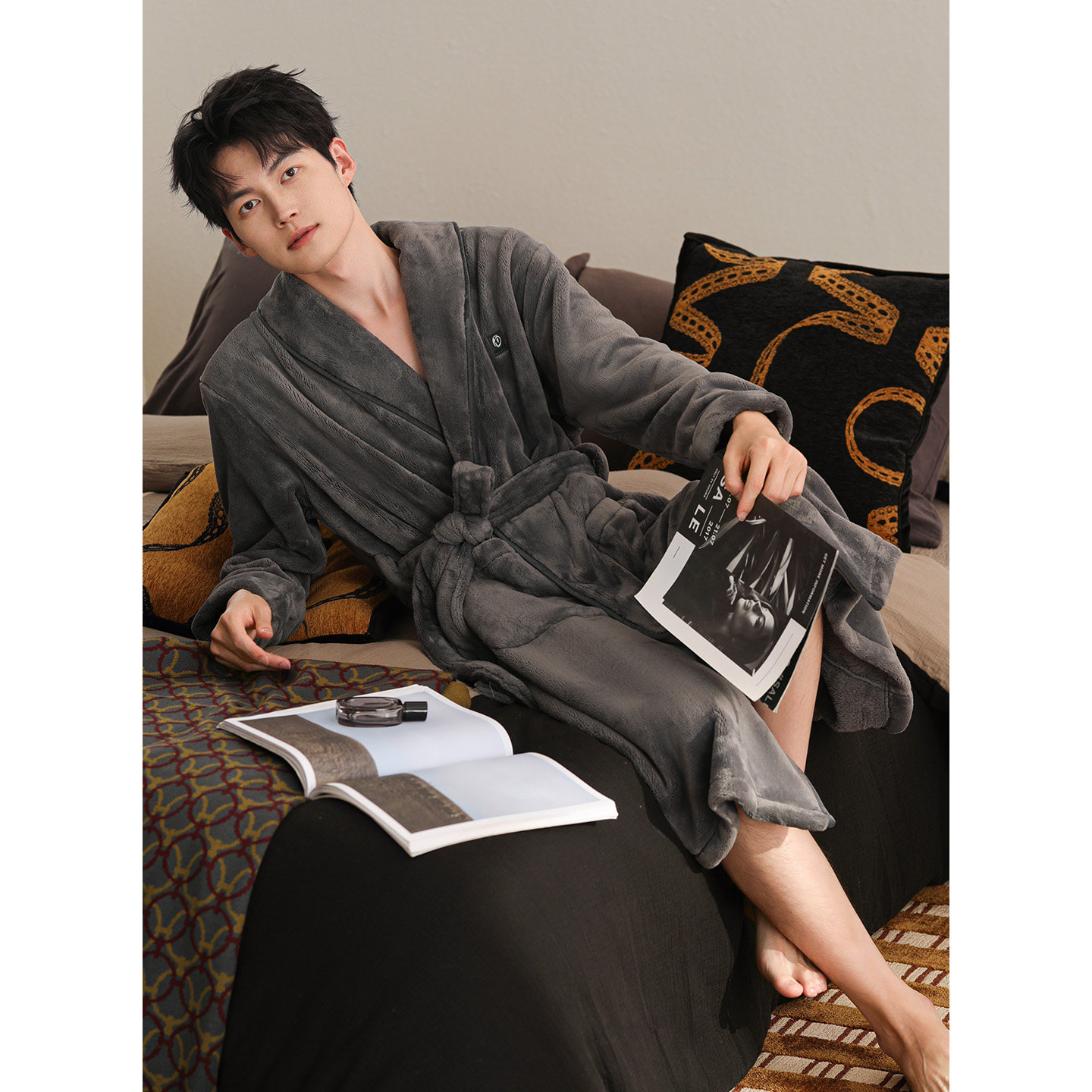 睡袍男士冬季珊瑚绒加厚加绒长款浴袍睡衣秋冬款法兰绒浴衣家居服,淘宝优惠券,粉丝福利购,淘宝优惠卷