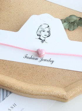 原创粉色花朵蕾丝项链