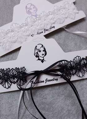 choker黑白色朋克风绑带锁骨链