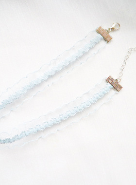 蕾丝蝴蝶结爱心项链短款锁骨链