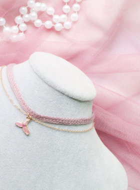 choker紫色人鱼姬尾巴项圈锁骨链