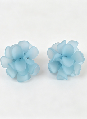 s925银针磨砂花朵耳钉小清新