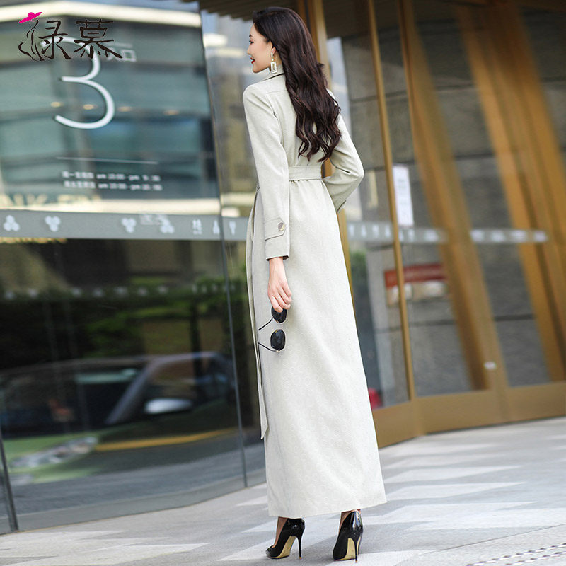 高级灰色风衣女2023春秋外套修身气质收腰气质拉风长款大衣过膝