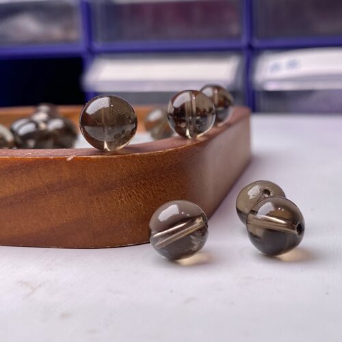 天然茶水晶散珠烟晶圆珠子DIY手工串珠手链项链饰品配件材料6-16m - 图3