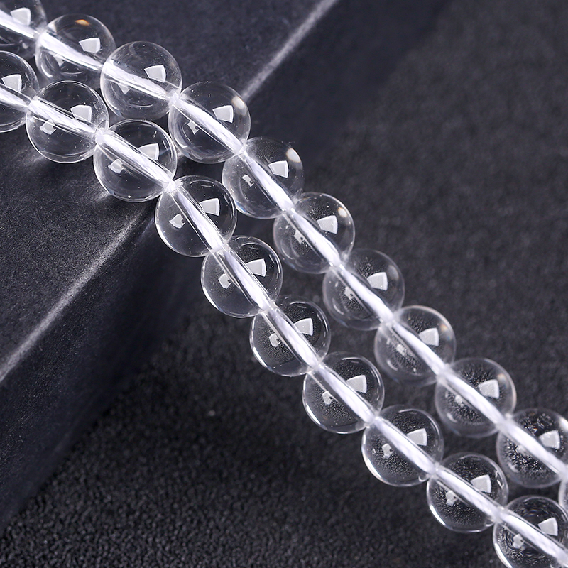 天然白水晶散珠轻微棉絮7/9/10/11/12/13/14/15/16/18/20mm圆珠子 - 图1